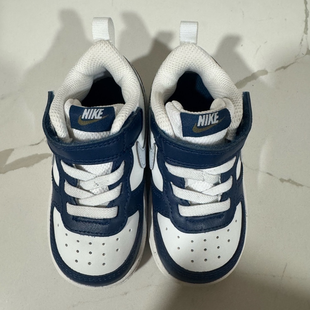 Nike‎ Kids Court Borough Blue and White Sneakers